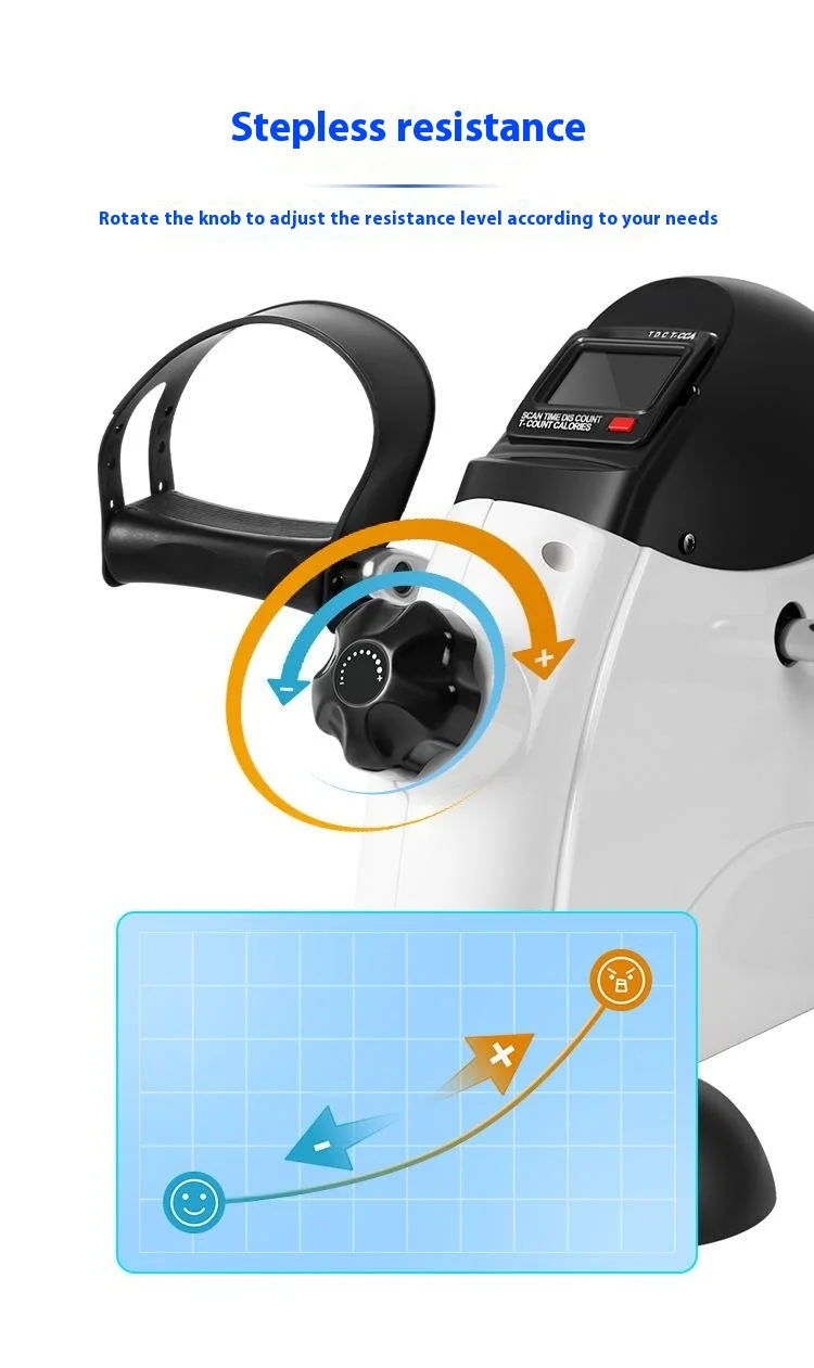 Mini Pedal Exercise Bike with LED Display Under Desk Exercise Equipment Arm and Leg Trainer (No Battery)-Cellmalls