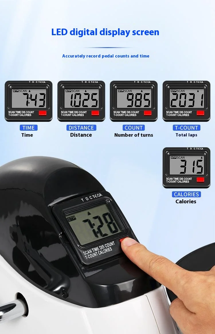 Mini Pedal Exercise Bike with LED Display Under Desk Exercise Equipment Arm and Leg Trainer (No Battery)-Cellmalls