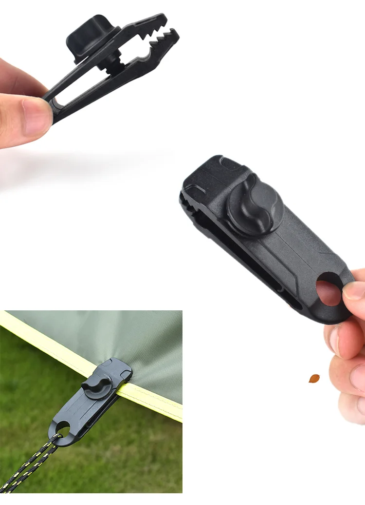 5Pcs/Set Outdoor Tent Canopy Tarp Clip Awning Windproof Fixed Buckle Clip for Camping Hiking-Cellmalls