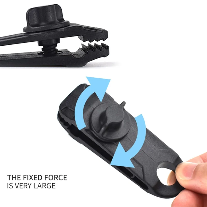 5Pcs / Set Outdoor Tent Canopy Tarp Clip Awning Windproof Fixed Buckle Clip for Camping Hiking - Blue-Cellmalls