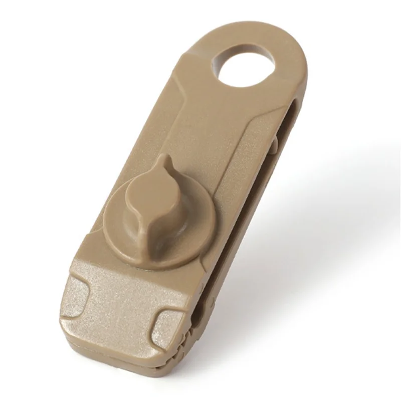 5Pcs / Set Outdoor Tent Canopy Tarp Clip Awning Windproof Fixed Buckle Clip for Camping Hiking - Mud Colored-Cellmalls