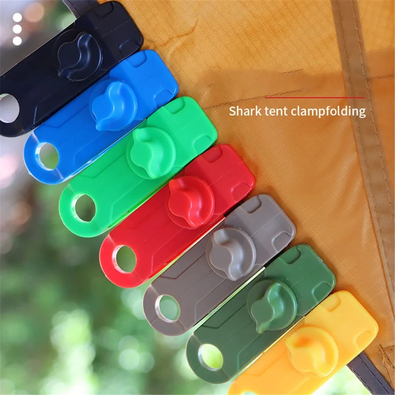 5Pcs / Set Outdoor Tent Canopy Tarp Clip Awning Windproof Fixed Buckle Clip for Camping Hiking - Red-Cellmalls