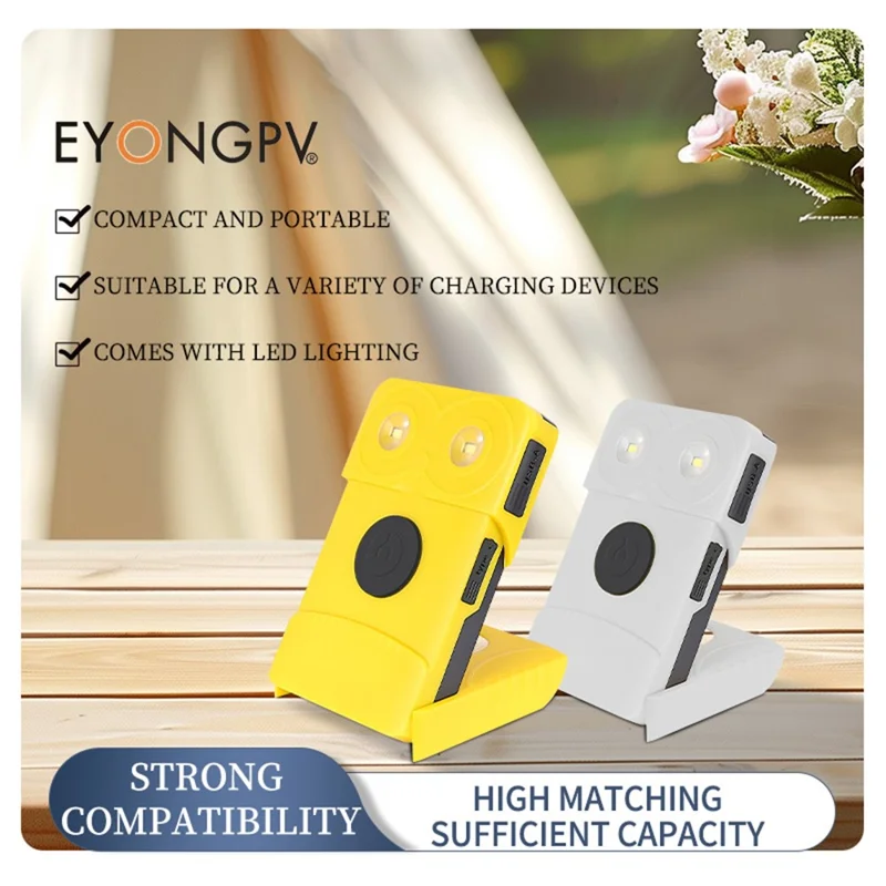EYONGPV OWL-CSP Outdoor Camping Solar Power Bank 5000mAh Portable Charger Emergency Mobile Power Supply Solar Lamp - White-Cellmalls