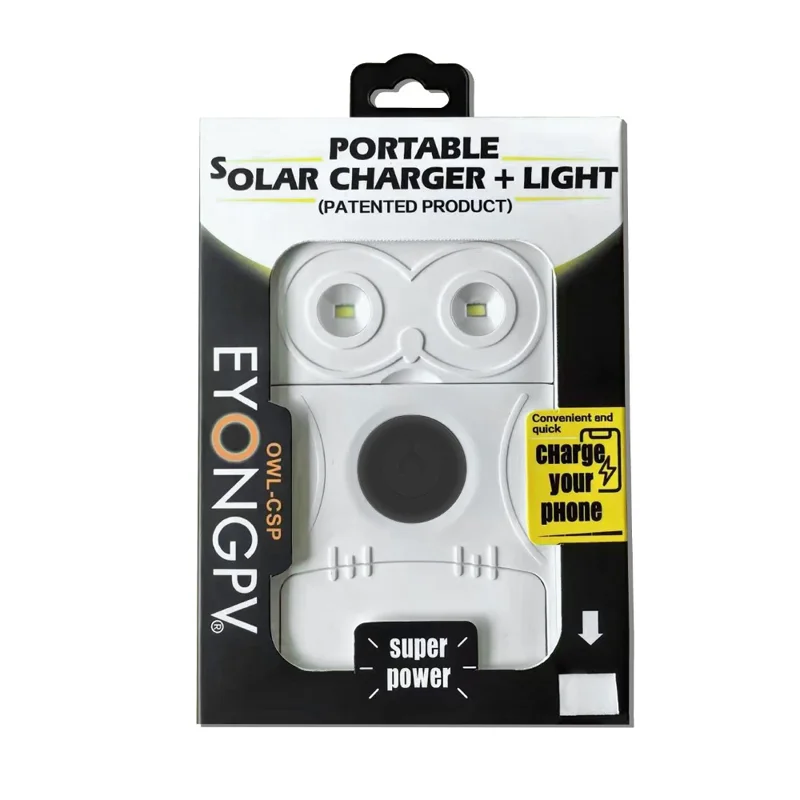 EYONGPV OWL-CSP Outdoor Camping Solar Power Bank 5000mAh Portable Charger Emergency Mobile Power Supply Solar Lamp - Yellow-Cellmalls