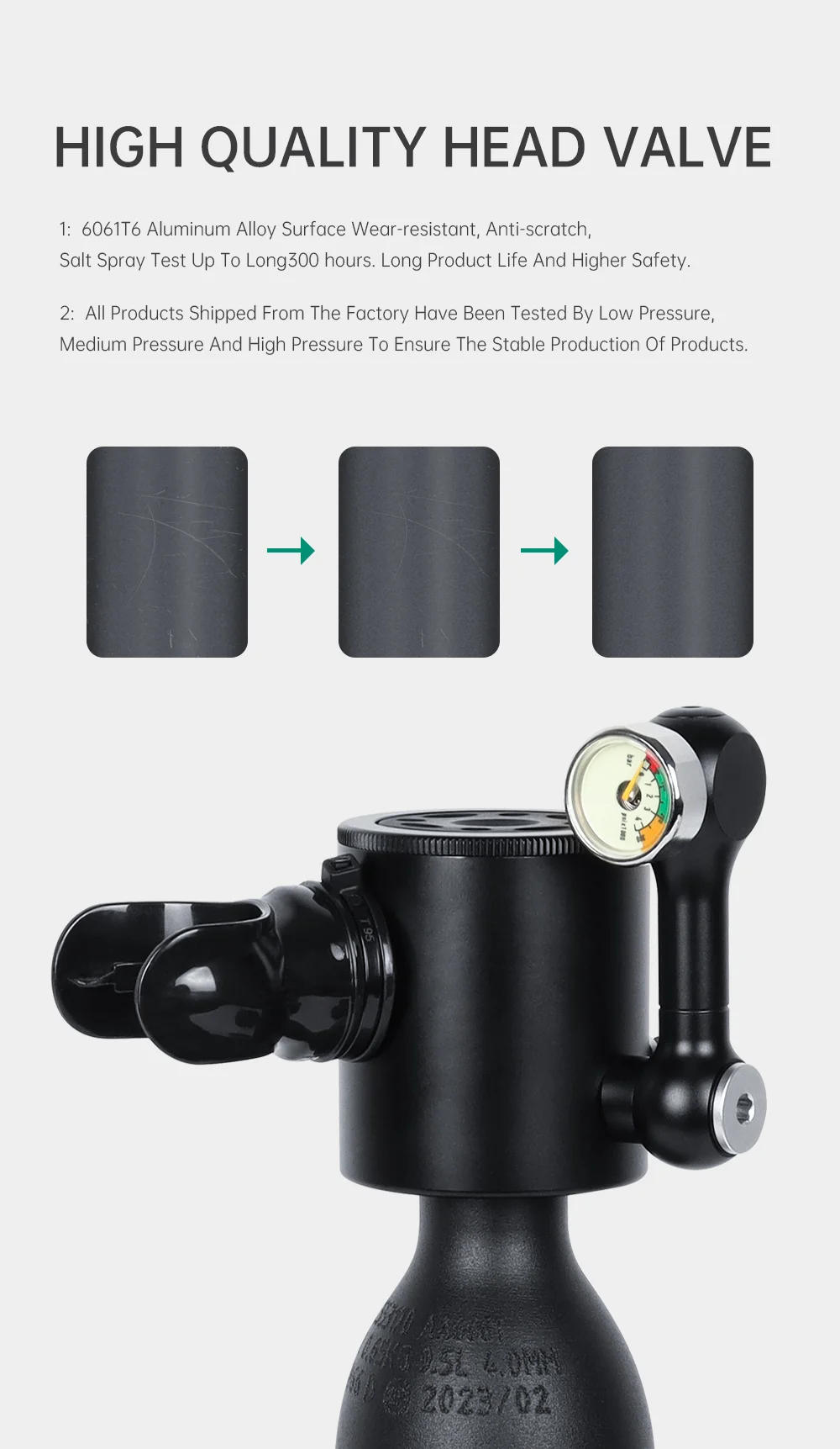 DIDEEP X3000Pro 5-10 Mins Diving 0.5L Mini Lung Air Tank Kit Set with High Pressure Pump + Anti-Lost Lanyard, Style C - Black-Cellmalls