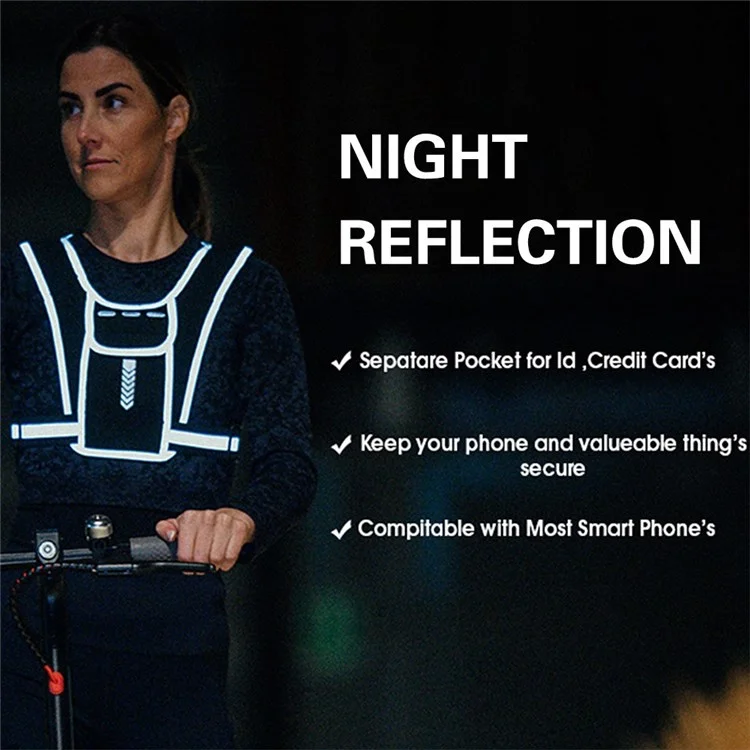 Outdoor Sports Chest Bag Tactical Chest Bag Reflective Vest Workout Gear for Running Hiking Cycling-Cellmalls