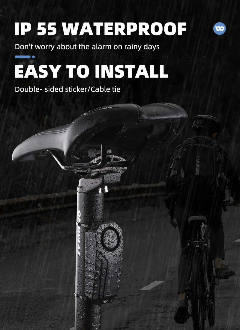 WEST BIKING YP0706052 Wireless Bicycle Alarm Bike Scooter Remote Control Anti-theft Loud Sound Alarm-Cellmalls