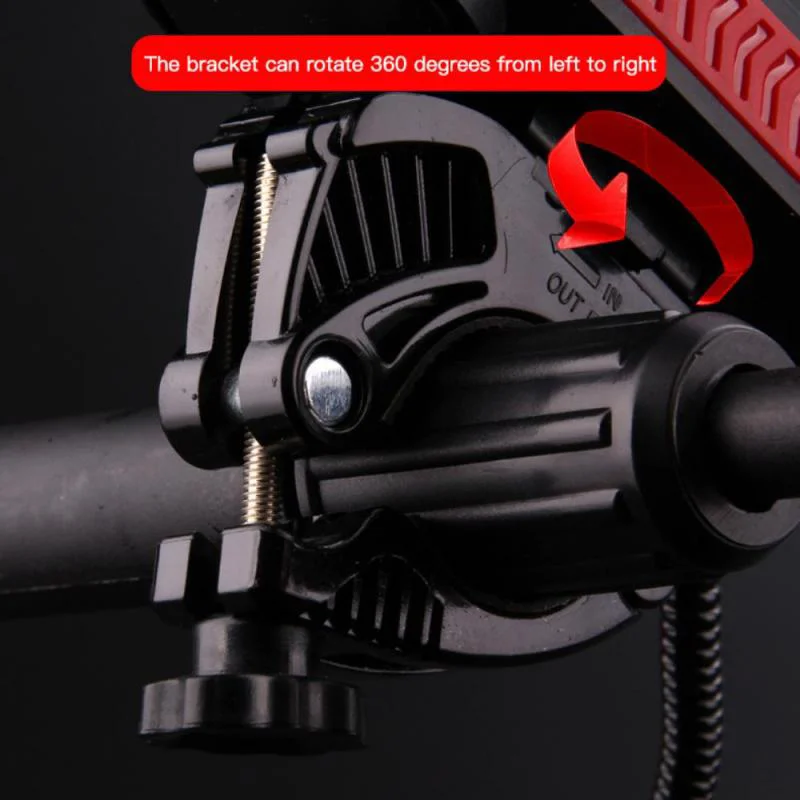 4 in 1 Bicycle Bike Light Bike Horn Phone Holder 4000mAh Power Bank BG-LY-25 - Black-Cellmalls