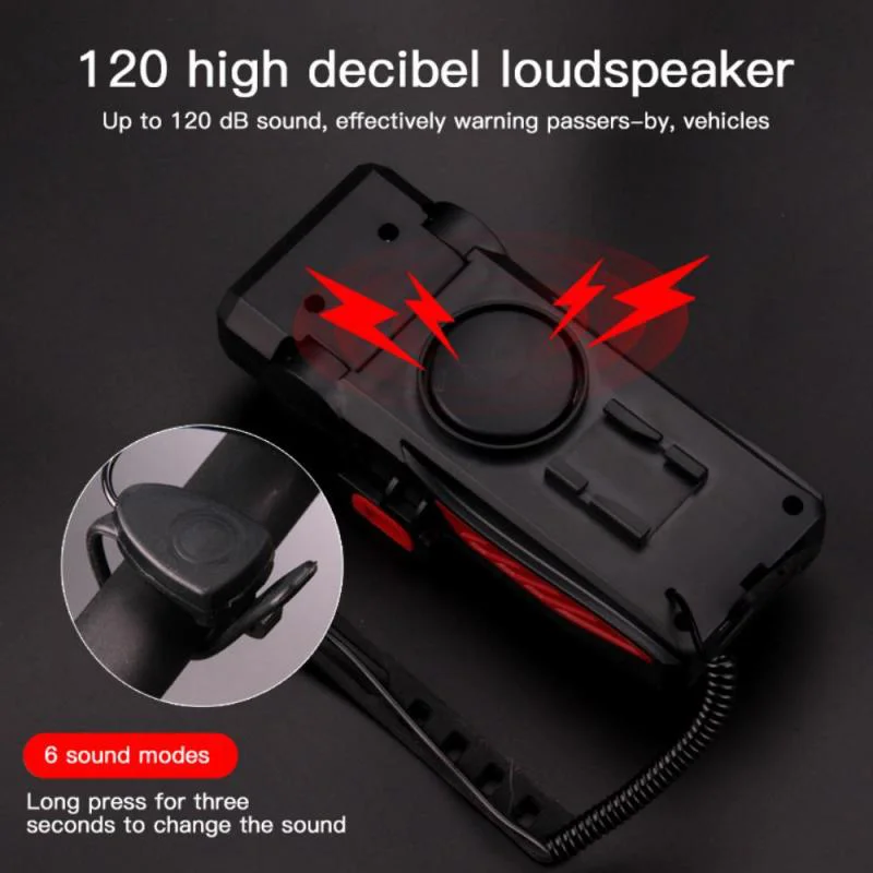 4 in 1 Bicycle Bike Light Bike Horn Phone Holder 4000mAh Power Bank BG-LY-25 - Black-Cellmalls