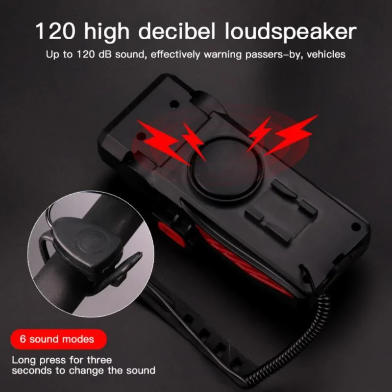 4 in 1 Bicycle Bike Light Bike Horn Phone Holder 4000mAh Power Bank BG-LY-25 - Black-Cellmalls