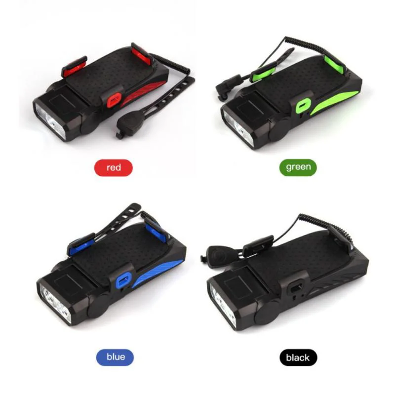 4 in 1 Bicycle Bike Light Bike Horn Phone Holder 4000mAh Power Bank BG-LY-25 - Black-Cellmalls