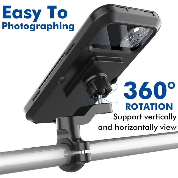 HL-69 Bike Handlebar Cell Phone Holder Mount Waterproof Phone Case Cycling Motorcycle Touch Screen Holder Bracket-Cellmalls