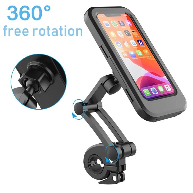 HL-69 Bike Handlebar Cell Phone Holder Mount Waterproof Phone Case Cycling Motorcycle Touch Screen Holder Bracket-Cellmalls