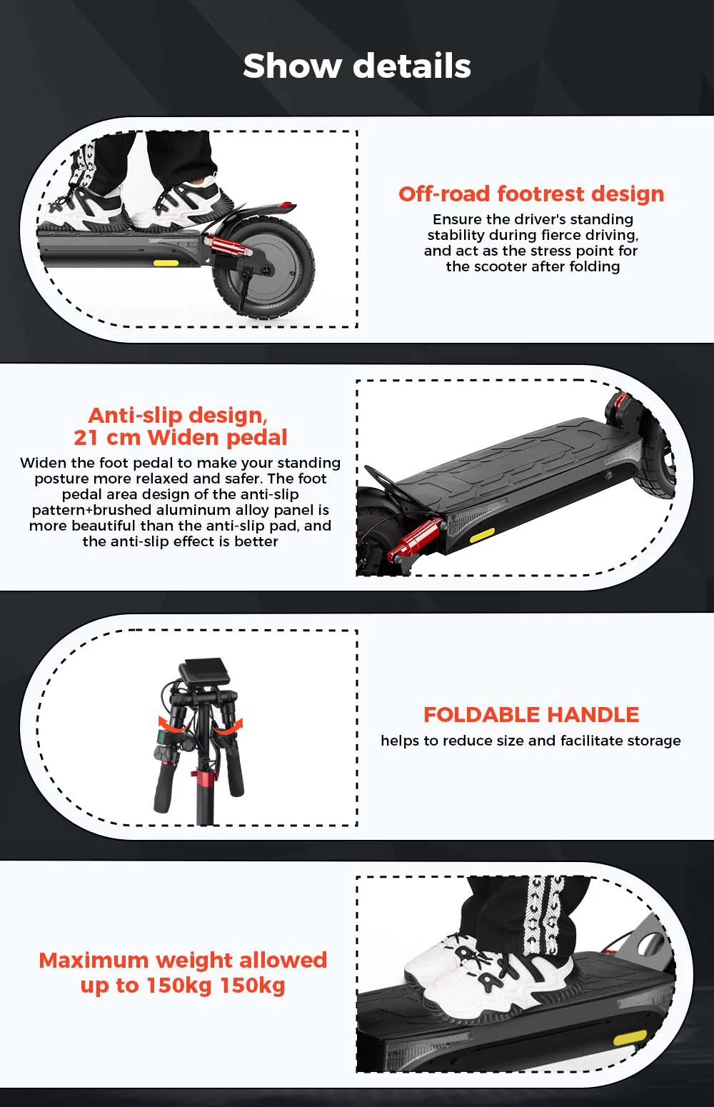 ISCOOTER iX4 Electric Scooter 10 Inch Tire 800W Motor 45km / h Max Speed with 48V 15Ah Battery, Support App - Region A-Cellmalls