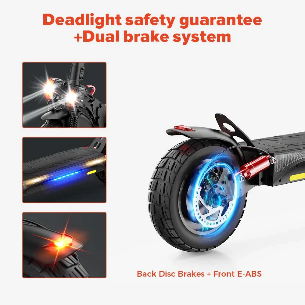 ISCOOTER iX4 Electric Scooter 10 Inch Tire 800W Motor 45km / h Max Speed with 48V 15Ah Battery, Support App - Region B-Cellmalls