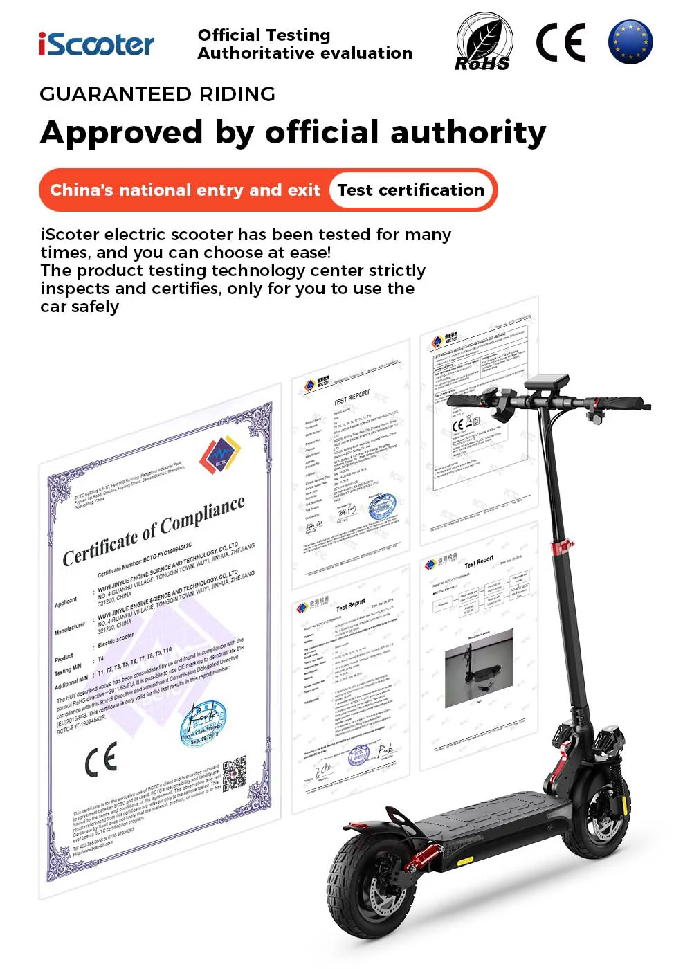 ISCOOTER iX4 Electric Scooter 10 Inch Tire 800W Motor 45km / h Max Speed with 48V 15Ah Battery, Support App - Region A-Cellmalls