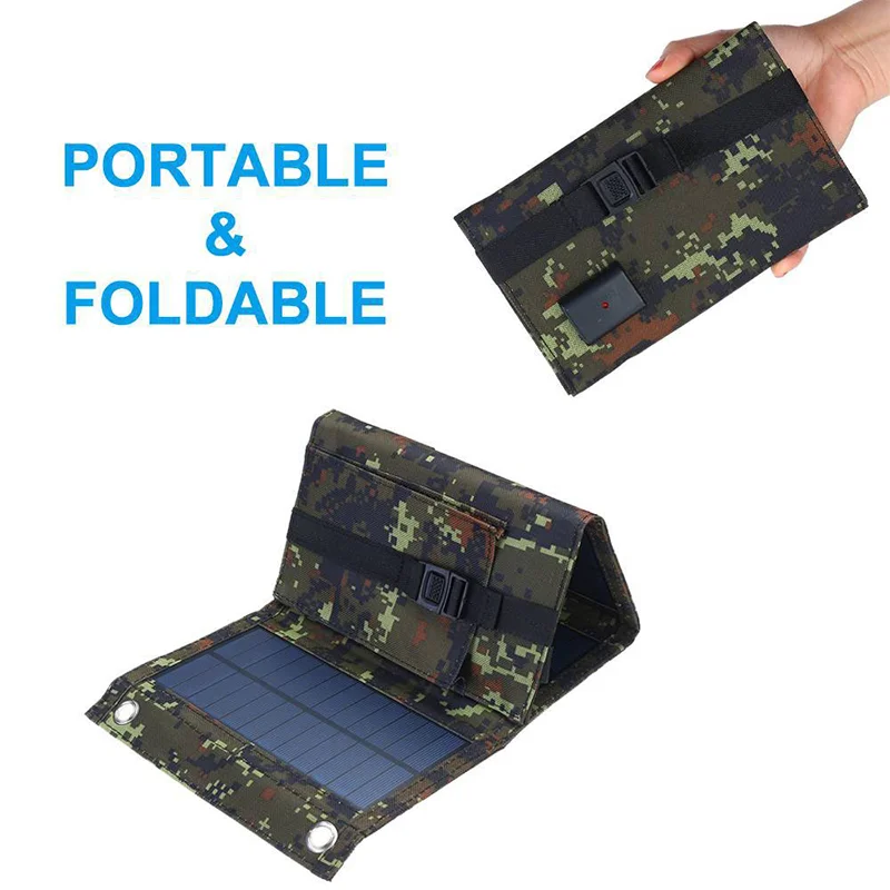 20W Foldable Solar Panel Portable Power Station Generator USB Charger - Black-Cellmalls