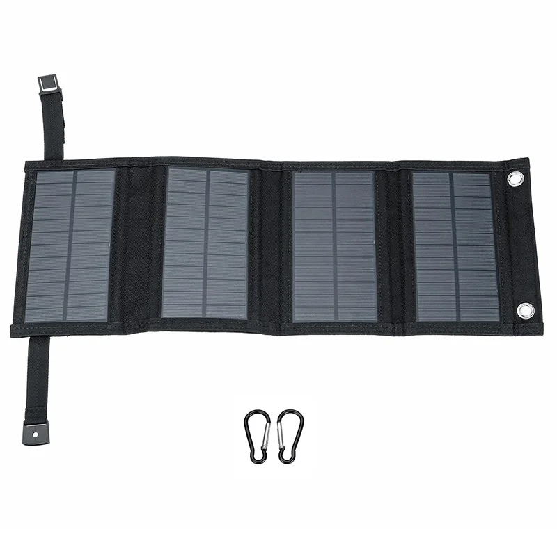 20W Foldable Solar Panel Portable Power Station Generator USB Charger - Black-Cellmalls