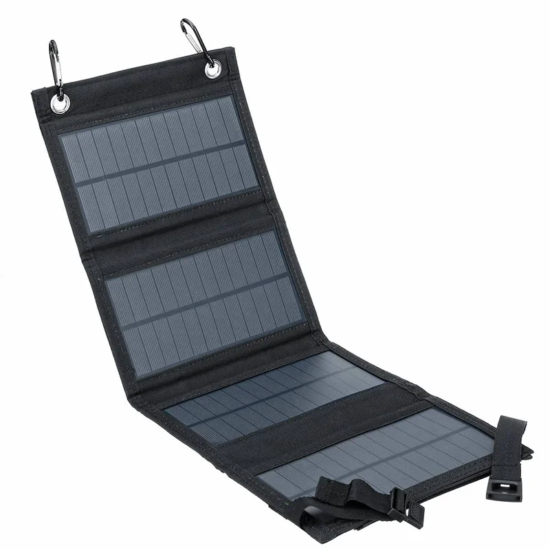 20W Foldable Solar Panel Portable Power Station Generator USB Charger - Black-Cellmalls