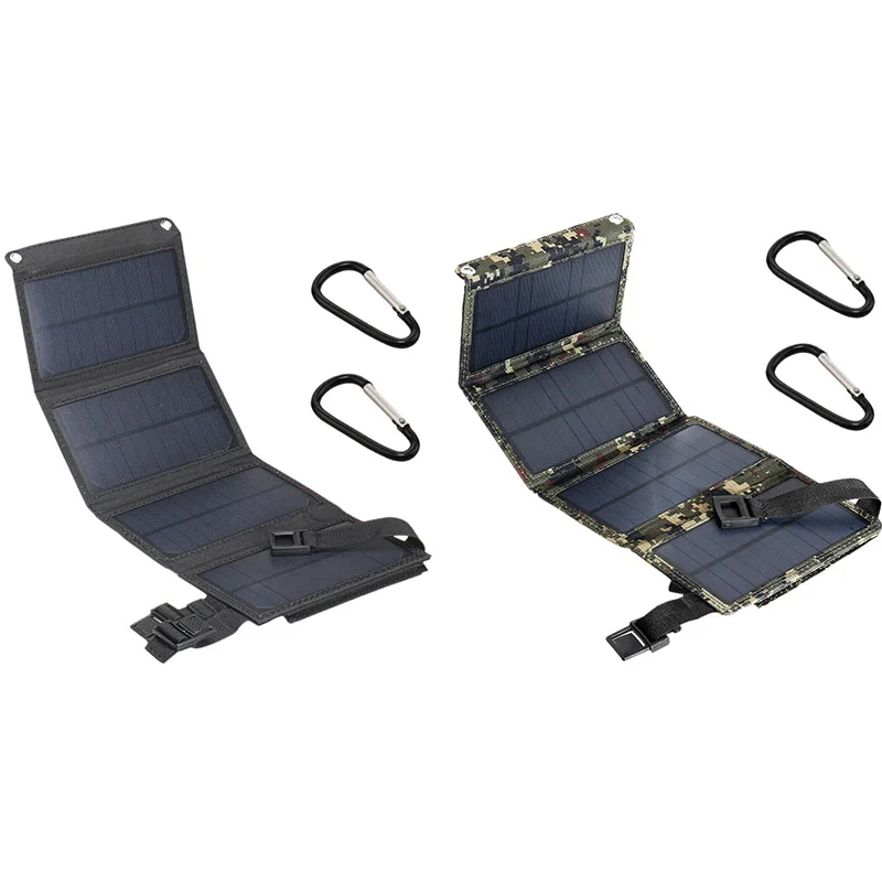 20W Foldable Solar Panel Portable Power Station Generator USB Charger - Black-Cellmalls