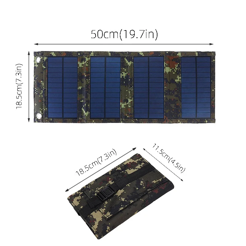 20W Foldable Solar Panel Portable Power Station Generator USB Charger - Black-Cellmalls