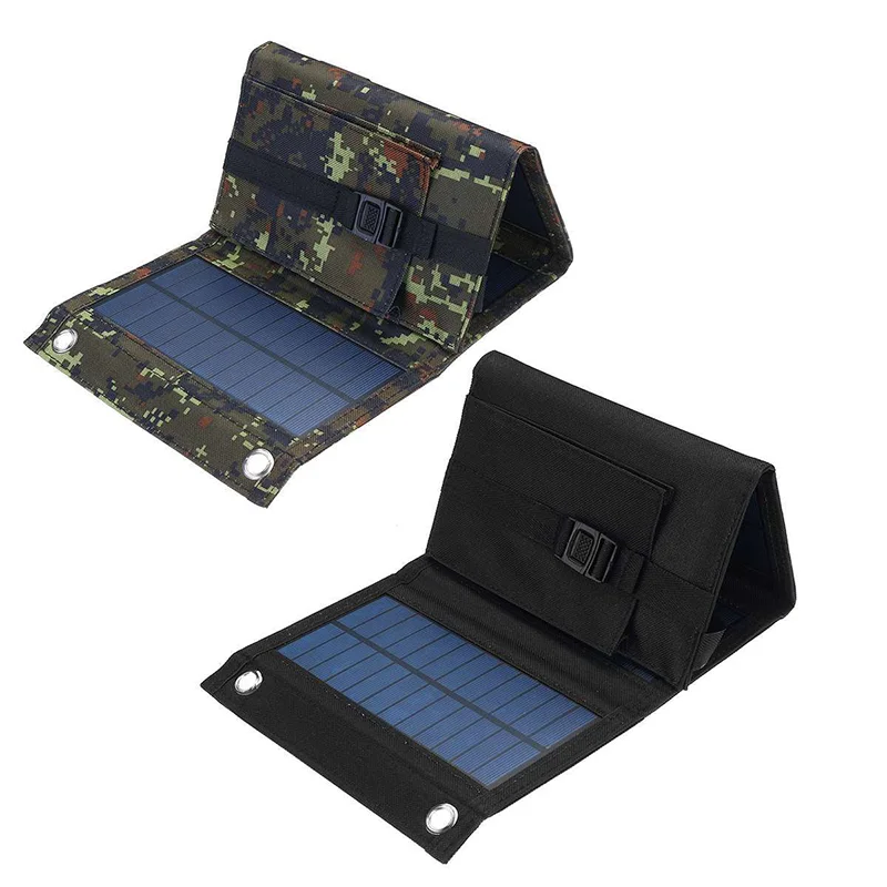 20W Foldable Solar Panel Portable Power Station Generator USB Charger - Black-Cellmalls