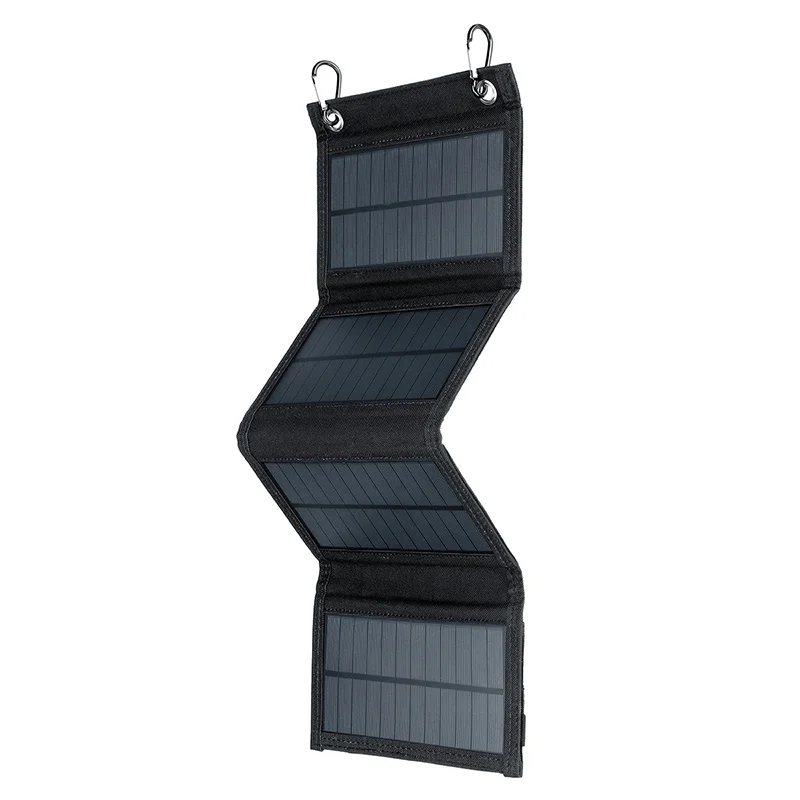 20W Foldable Solar Panel Portable Power Station Generator USB Charger - Black-Cellmalls