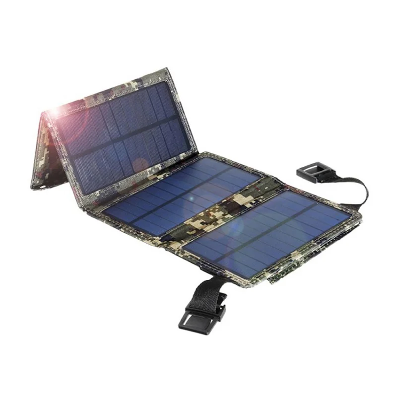 20W Foldable Solar Panel Portable Power Station Generator USB Charger - Black-Cellmalls