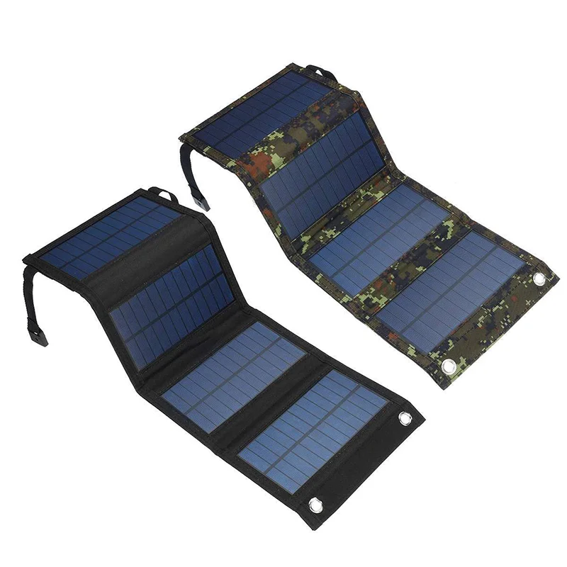 20W Foldable Solar Panel Portable Power Station Generator USB Charger - Black-Cellmalls