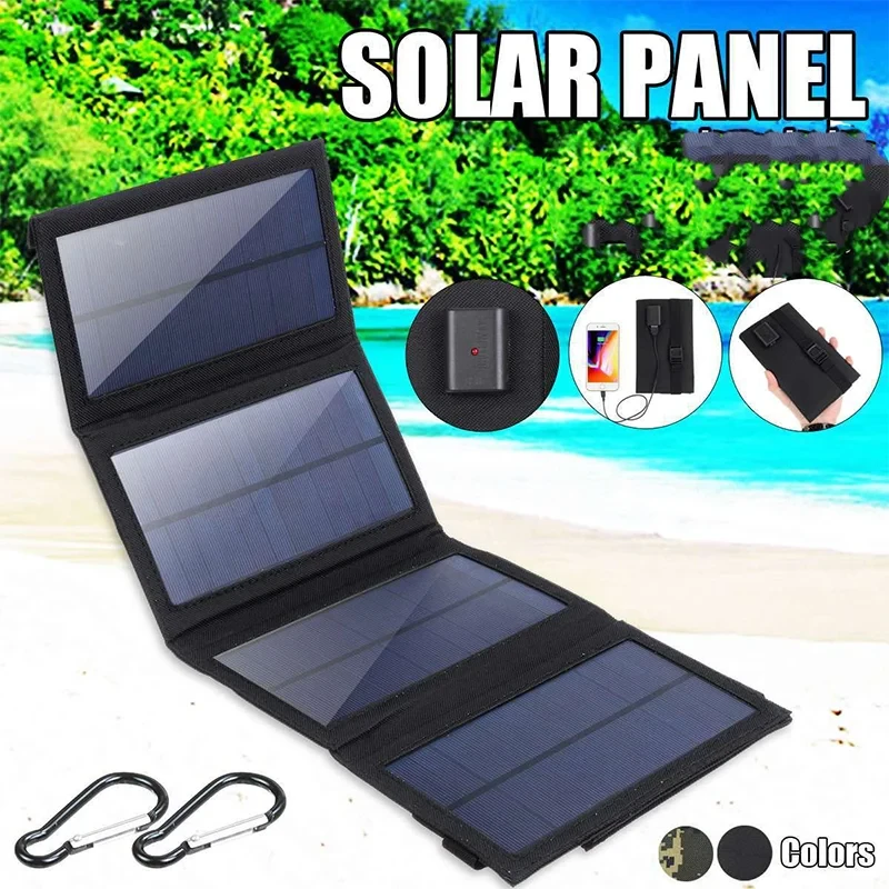 20W Foldable Solar Panel Portable Power Station Generator USB Charger - Camouflage-Cellmalls