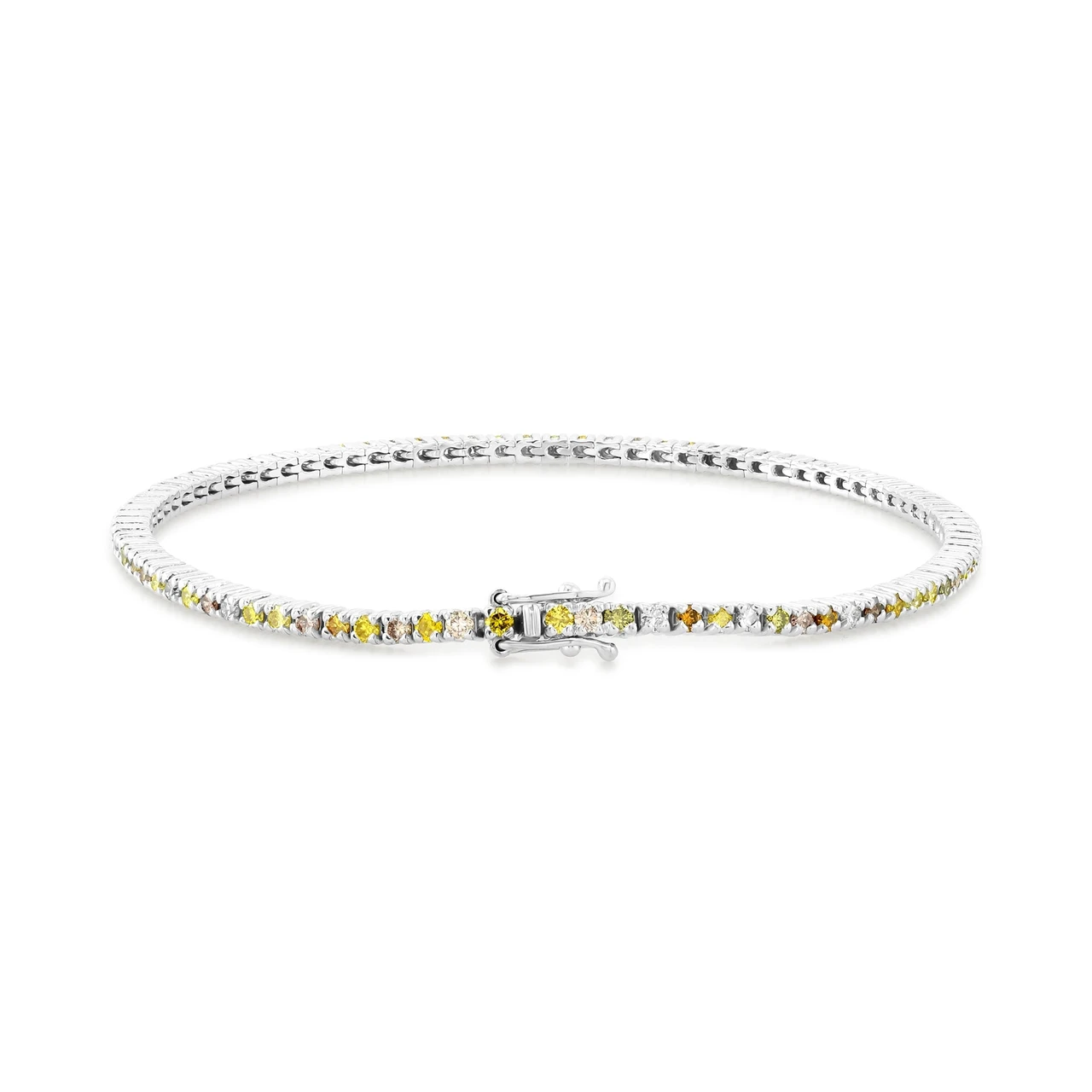 Multicolored Diamond Tennis Bracelet