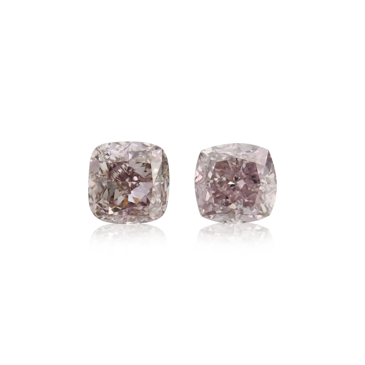 0.62 Carat Fancy Brownish Pink Cushion Diamonds I1