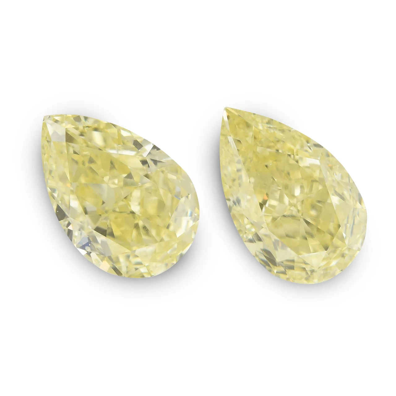2.00 Carat Fancy Light Yellow Pear Diamonds SI1
