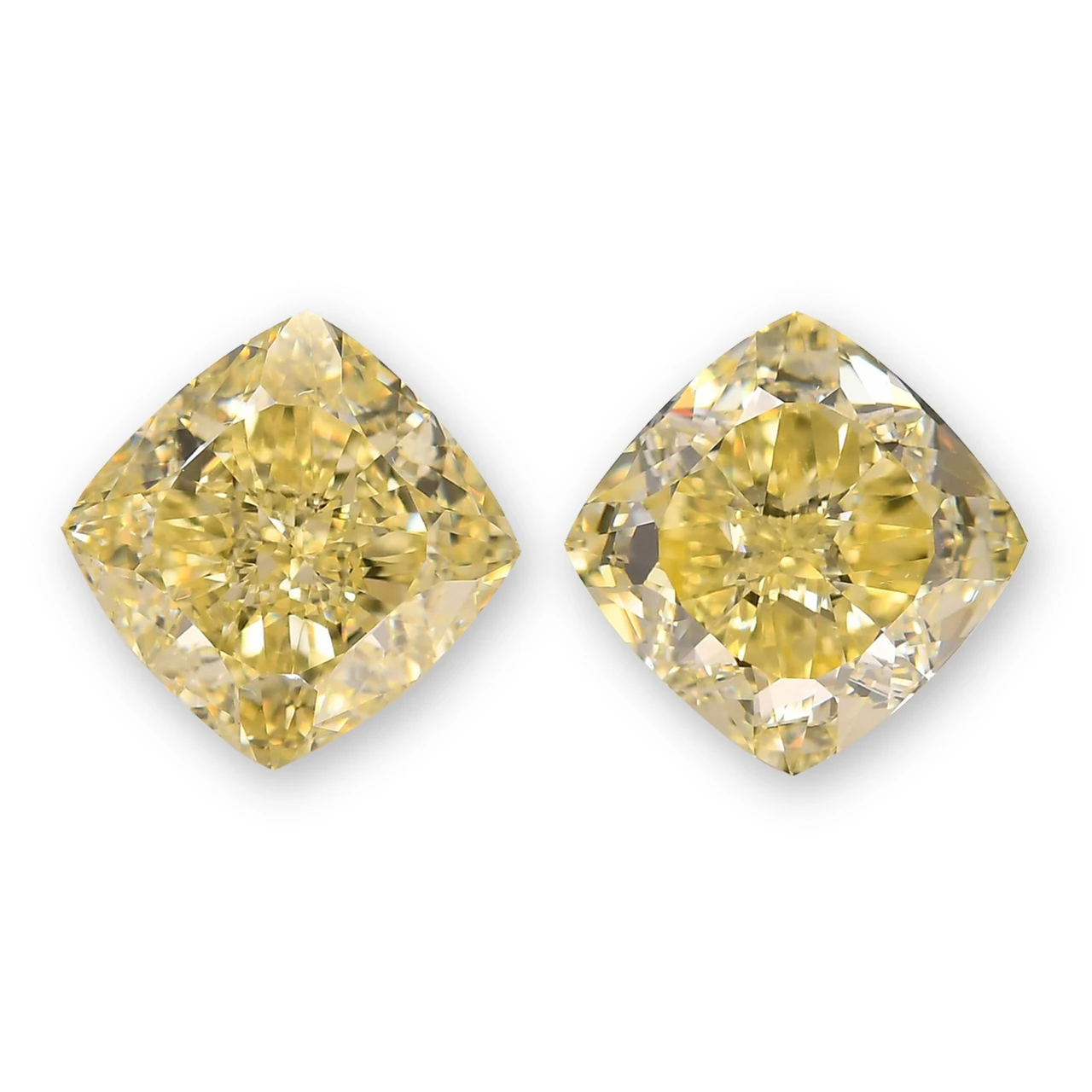 10.98 Carat Fancy Yellow Cushion Diamonds VVS2