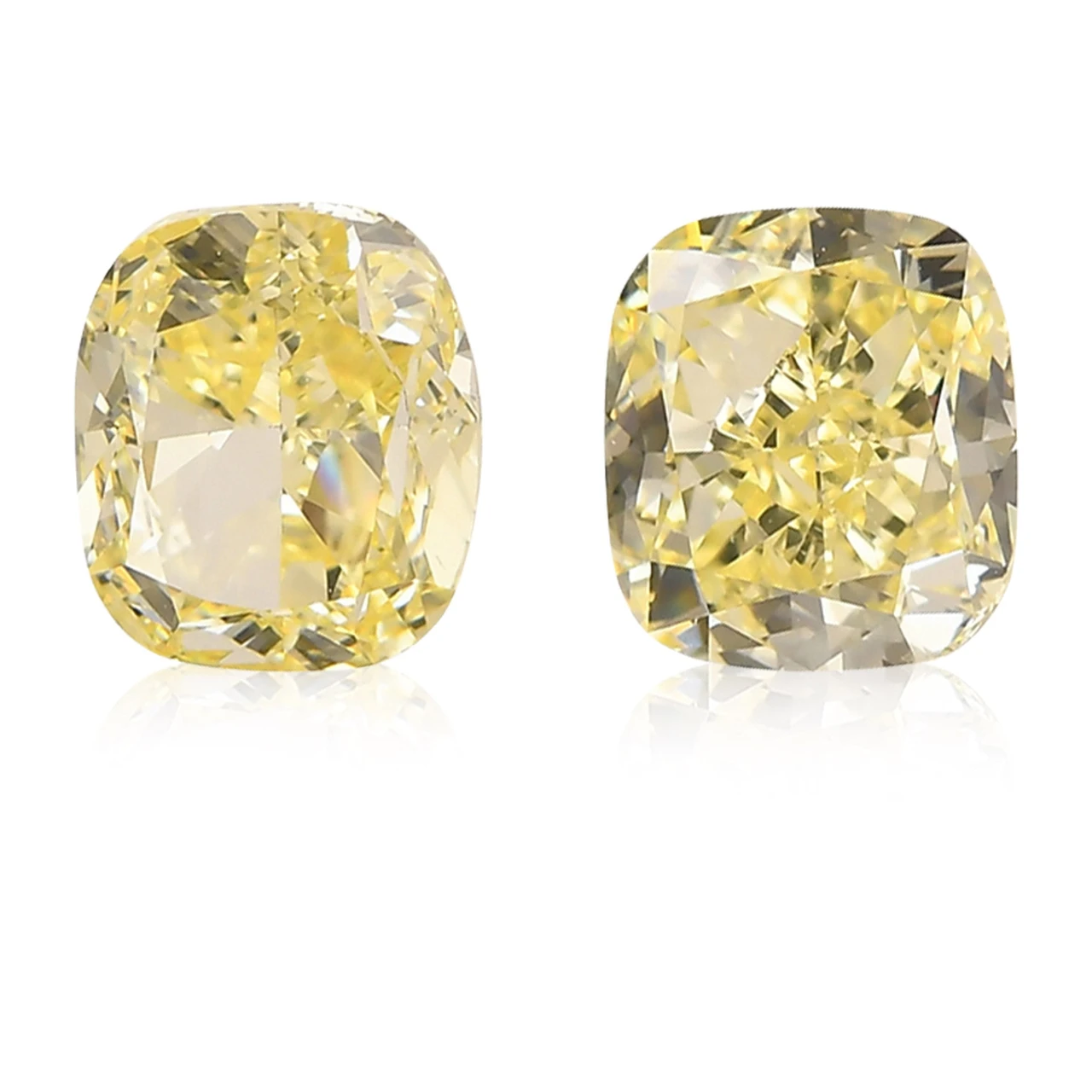 4.04 Carat Fancy Yellow Cushion Diamonds VS2