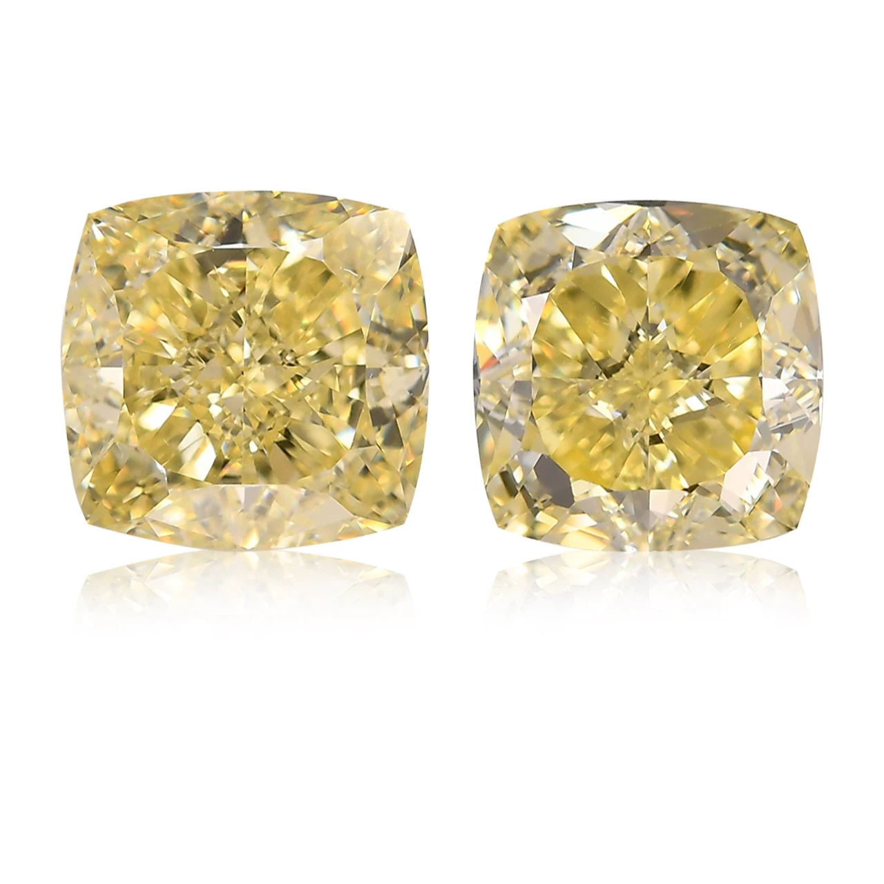 10.98 Carat Fancy Yellow Cushion Diamonds VVS2