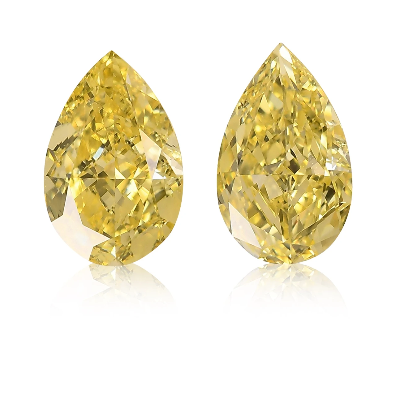 2.30 Carat Fancy Intense Yellow Pear Diamonds VS2