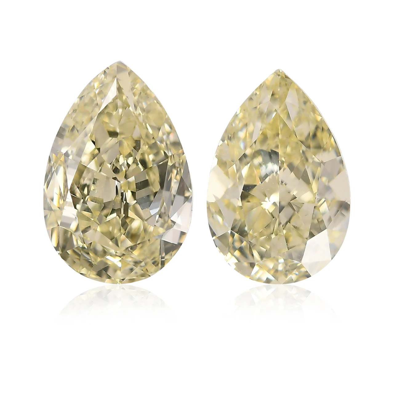 6.52 Carat Light Yellow Pear Diamonds VS2