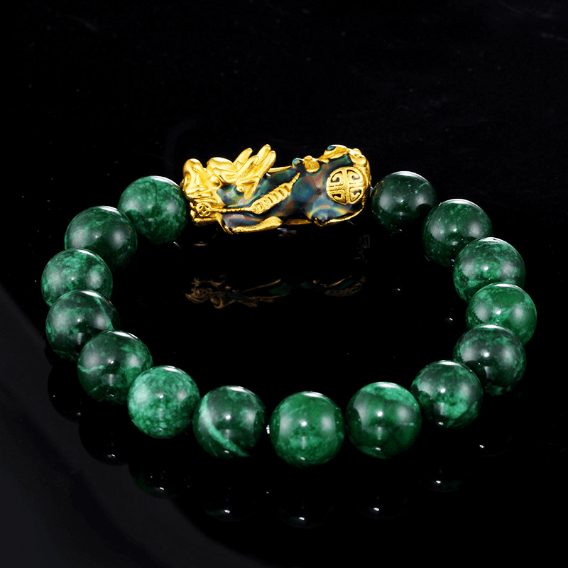 Sand gold jewelry dry blue bracelet, green jade sand gold color changing Pixiu bracelet, green agate bracelet, jade bracelet