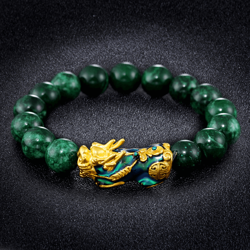 Sand gold jewelry dry blue bracelet, green jade sand gold color changing Pixiu bracelet, green agate bracelet, jade bracelet