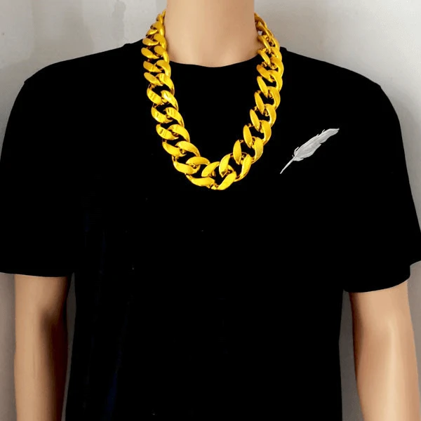 Hip hop CCB exaggerated large gold chain, plastic simulated gold necklace, personality, performance festival, performance props
