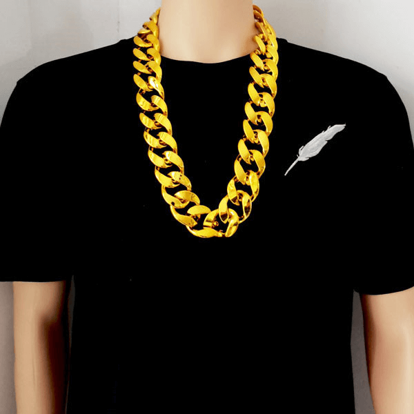 Hip hop CCB exaggerated large gold chain, plastic simulated gold necklace, personality, performance festival, performance props