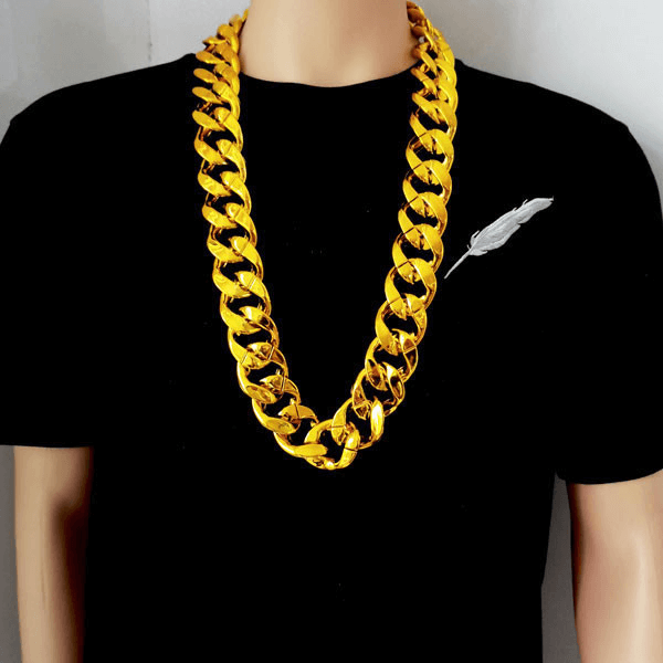 Hip hop CCB exaggerated large gold chain, plastic simulated gold necklace, personality, performance festival, performance props