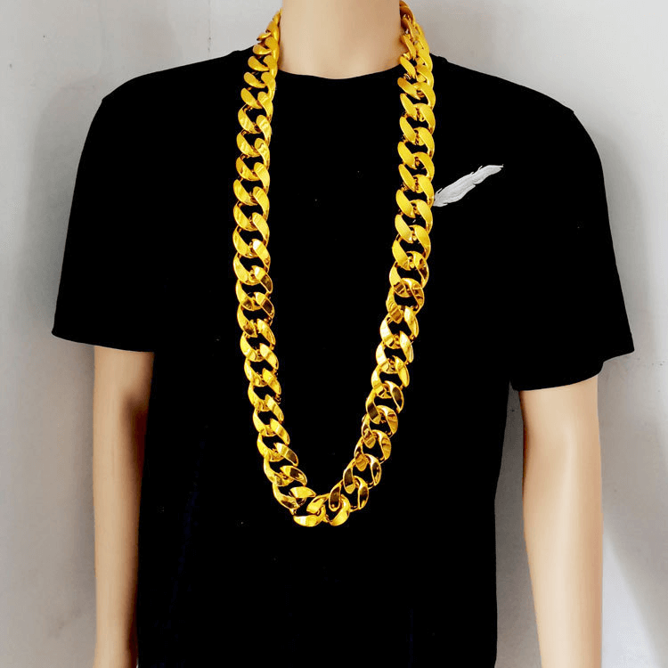 Hip hop CCB exaggerated large gold chain, plastic simulated gold necklace, personality, performance festival, performance props