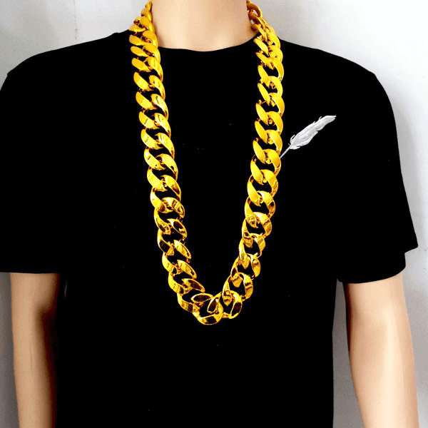 Hip hop CCB exaggerated large gold chain, plastic simulated gold necklace, personality, performance festival, performance props