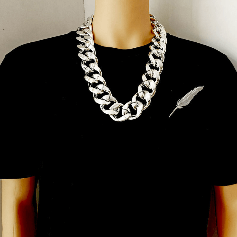 Hip hop CCB exaggerated large gold chain, plastic simulated gold necklace, personality, performance festival, performance props