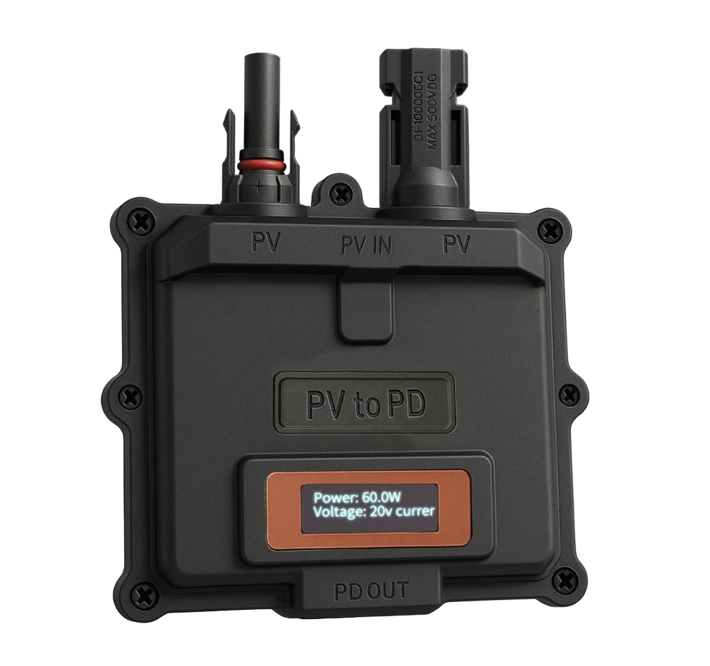 65W Solar Panel Adapter for Drone Laptop,Power Bank PD3.0 Fast Charging,Solar PV Panel Charger MC4 to PD