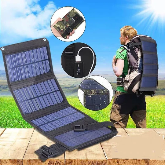 Outdoor Solar Panel for Travelers - Portable Foldable PV Charger, Compact Solar Charging Bag, Solar Power Supply