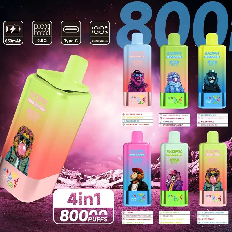 VOPK 80K PUFFS 4 IN 1 flavors rechargeable disposable vape