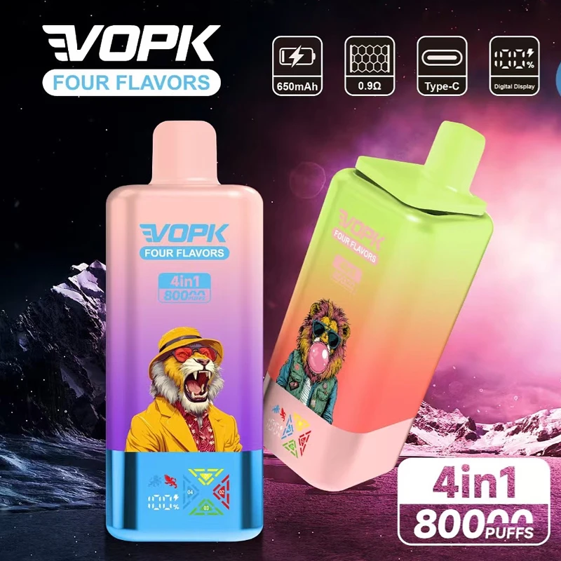VOPK 80K PUFFS 4 IN 1 flavors rechargeable disposable vape